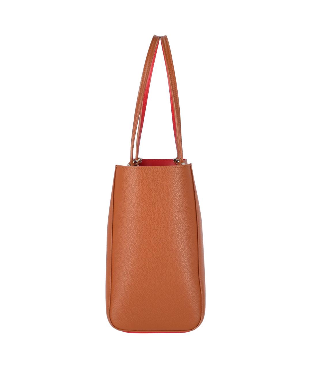 CHRISTIAN LOUBOUTIN Коричневая кожаная сумка тоут, фото 5