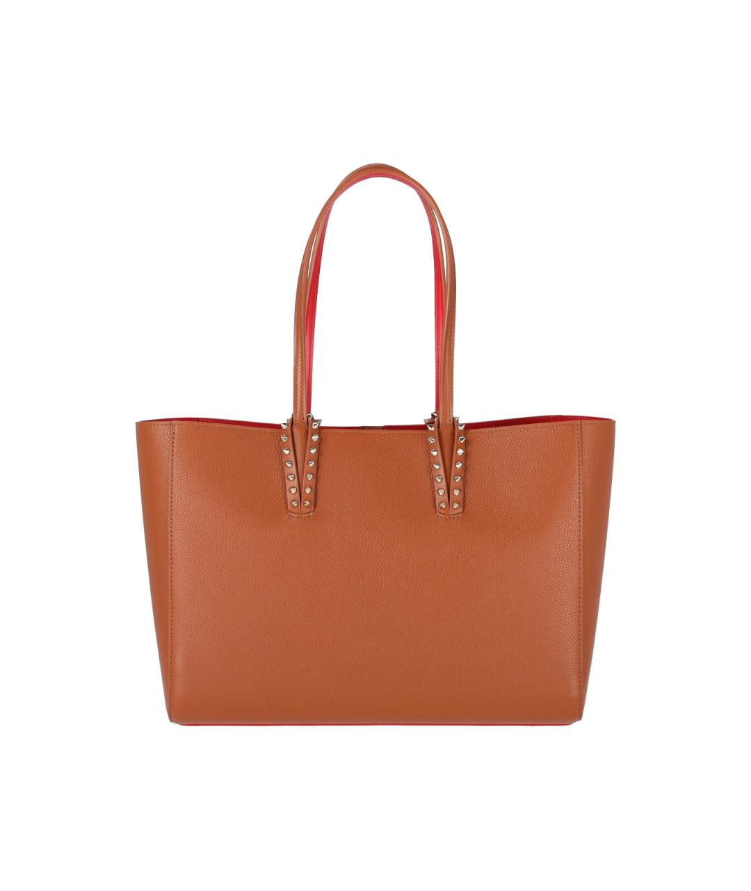 CHRISTIAN LOUBOUTIN Коричневая кожаная сумка тоут, фото 3