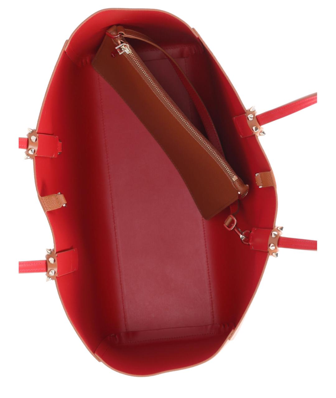 CHRISTIAN LOUBOUTIN Коричневая кожаная сумка тоут, фото 4