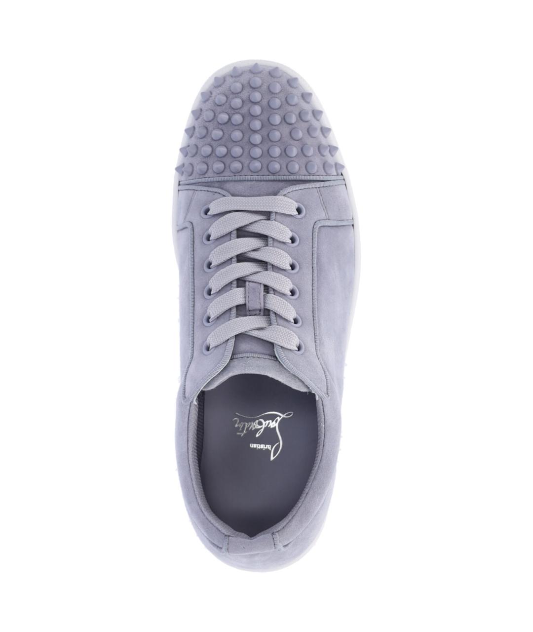 CHRISTIAN LOUBOUTIN Серые замшевые низкие кроссовки / кеды, фото 5