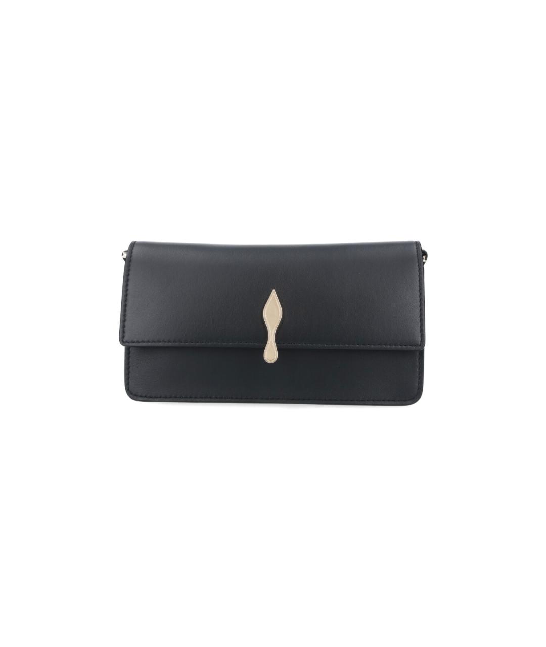 CHRISTIAN LOUBOUTIN Черная кожаная сумка с короткими ручками, фото 1