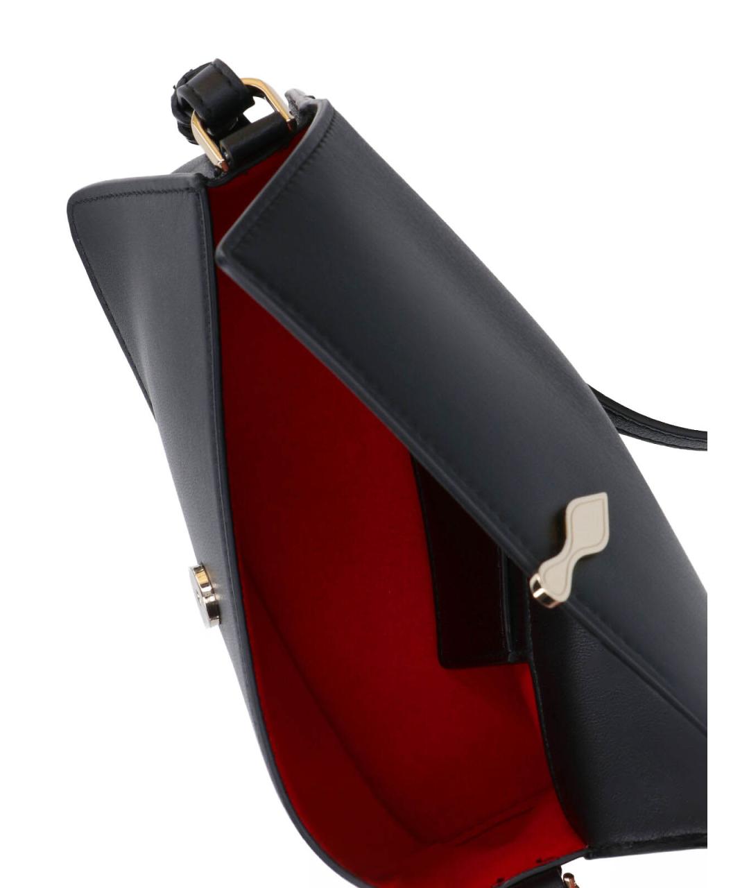CHRISTIAN LOUBOUTIN Черная кожаная сумка с короткими ручками, фото 4