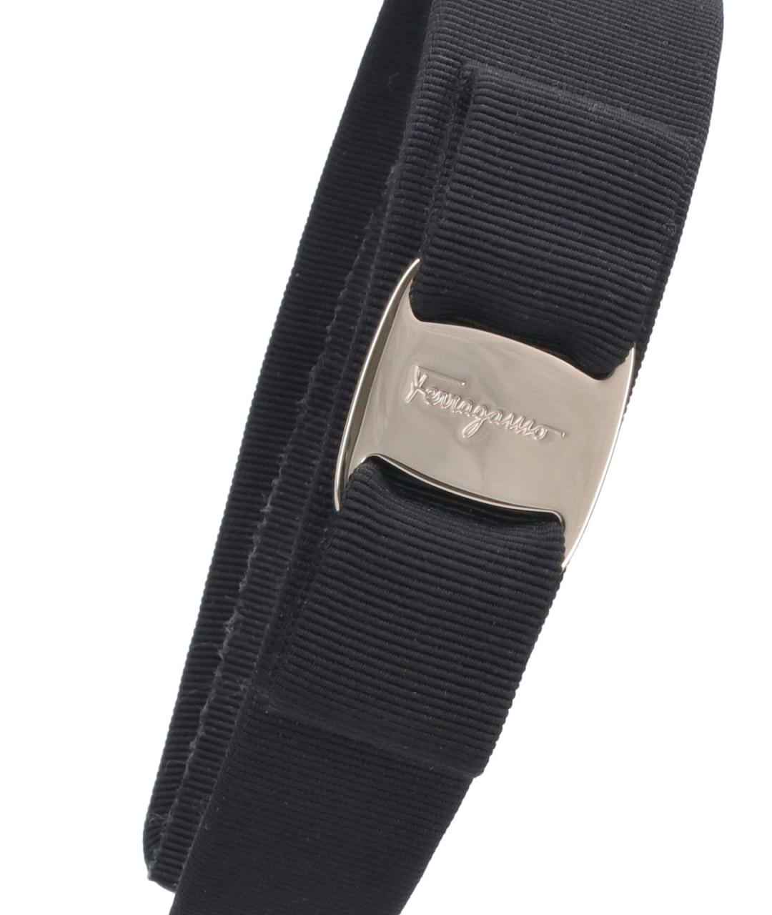 FERRAGAMO Черная хлопковая повязка на голову, фото 2