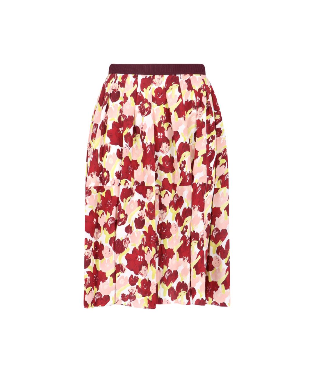 MARNI Мульти шелковая юбка миди, фото 1