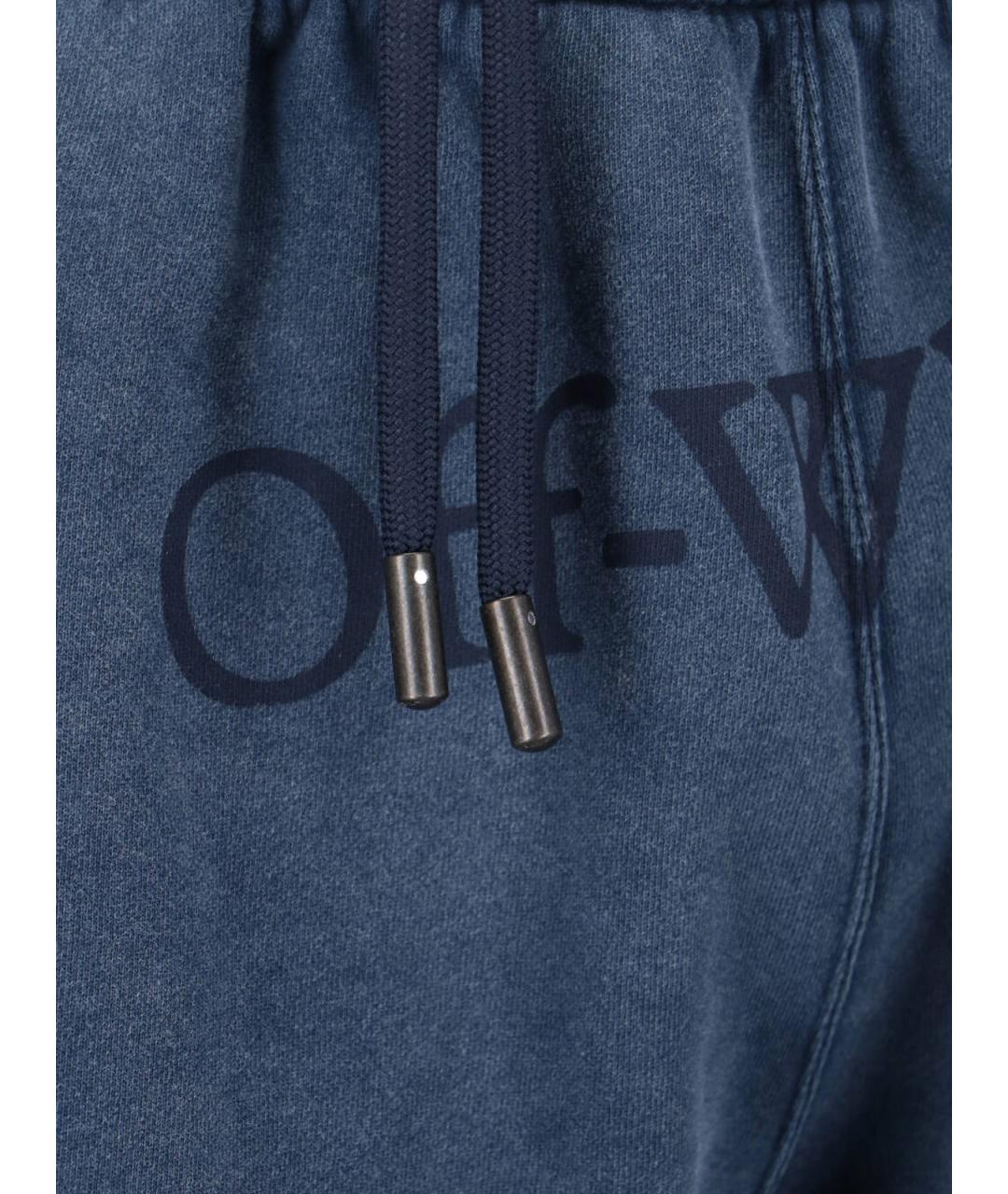 OFF-WHITE Синие хлопковые шорты, фото 4