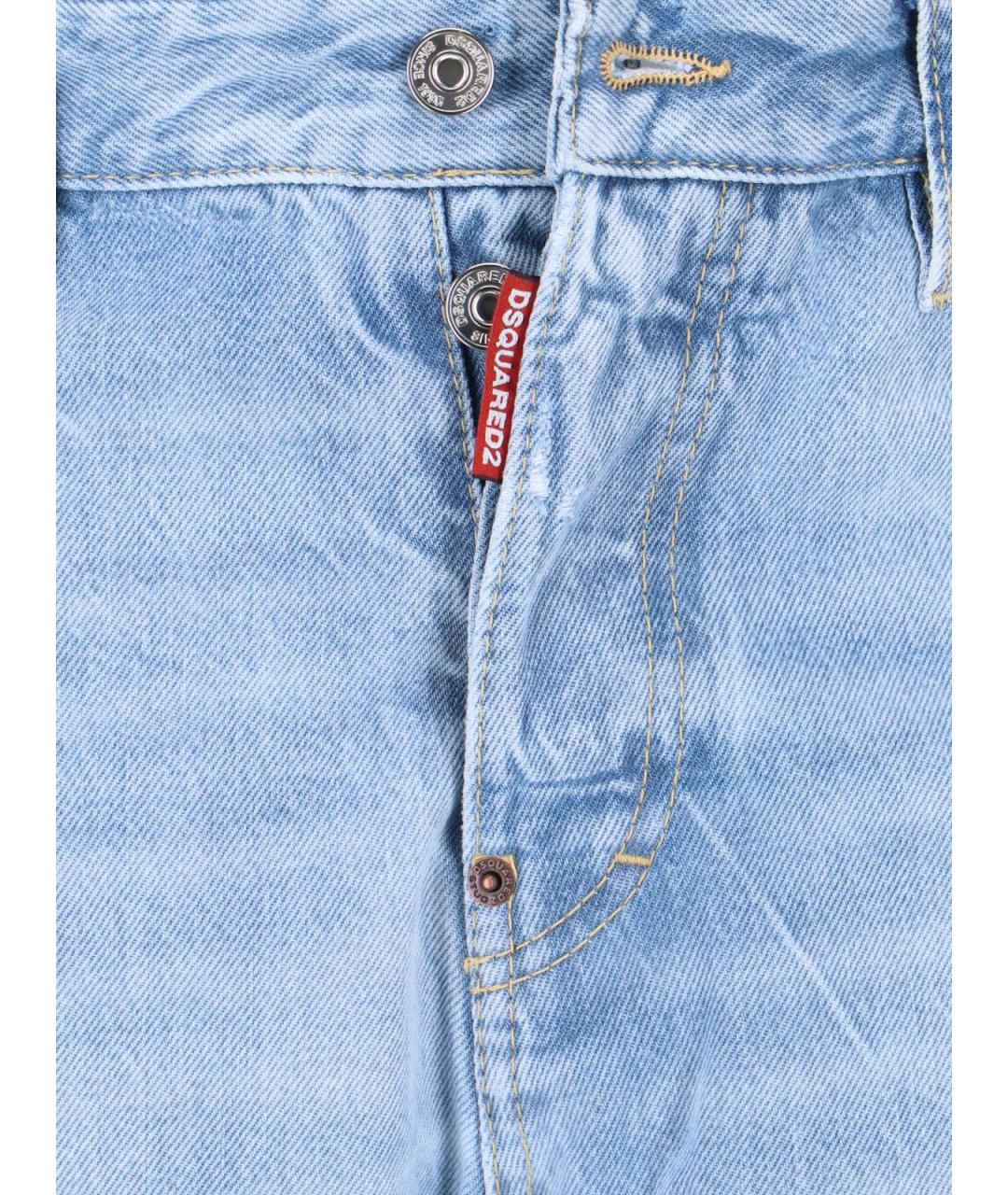 DSQUARED2 Синие хлопковые прямые джинсы, фото 4
