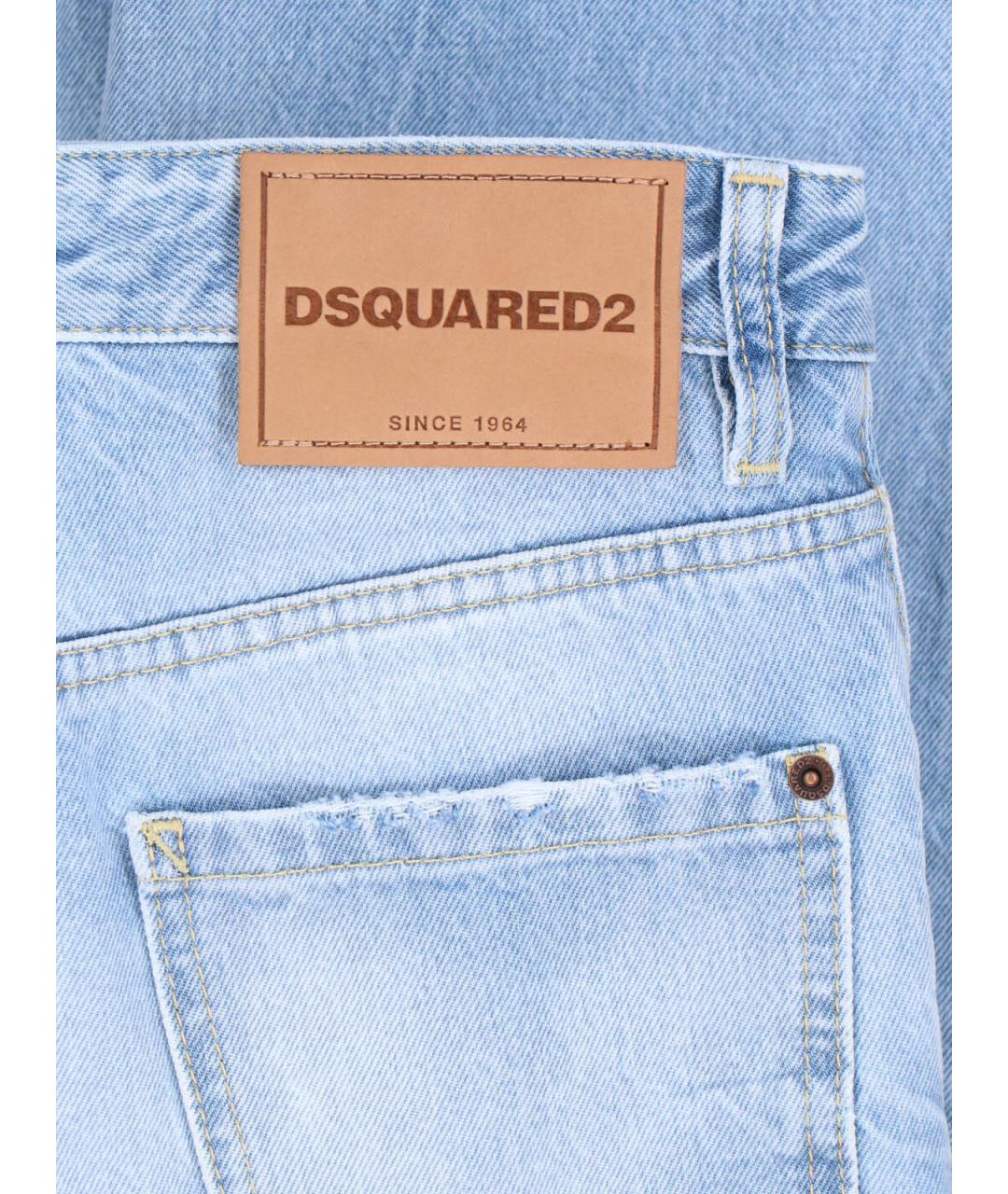 DSQUARED2 Синие хлопковые прямые джинсы, фото 5