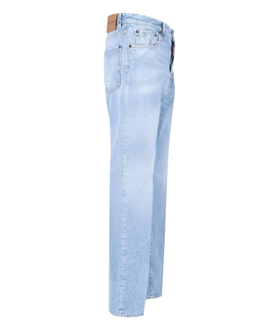 DSQUARED2 Синие хлопковые прямые джинсы, фото 3