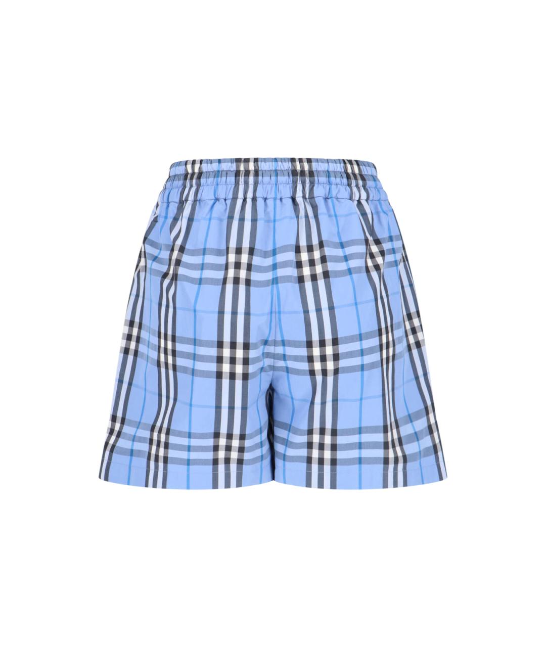 BURBERRY Голубые хлопковые прямые брюки, фото 2