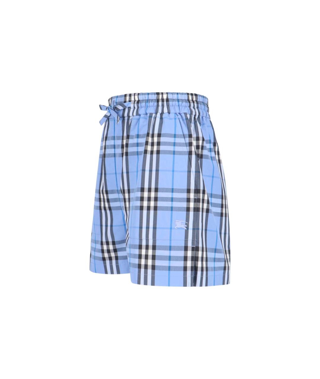 BURBERRY Голубые хлопковые прямые брюки, фото 3