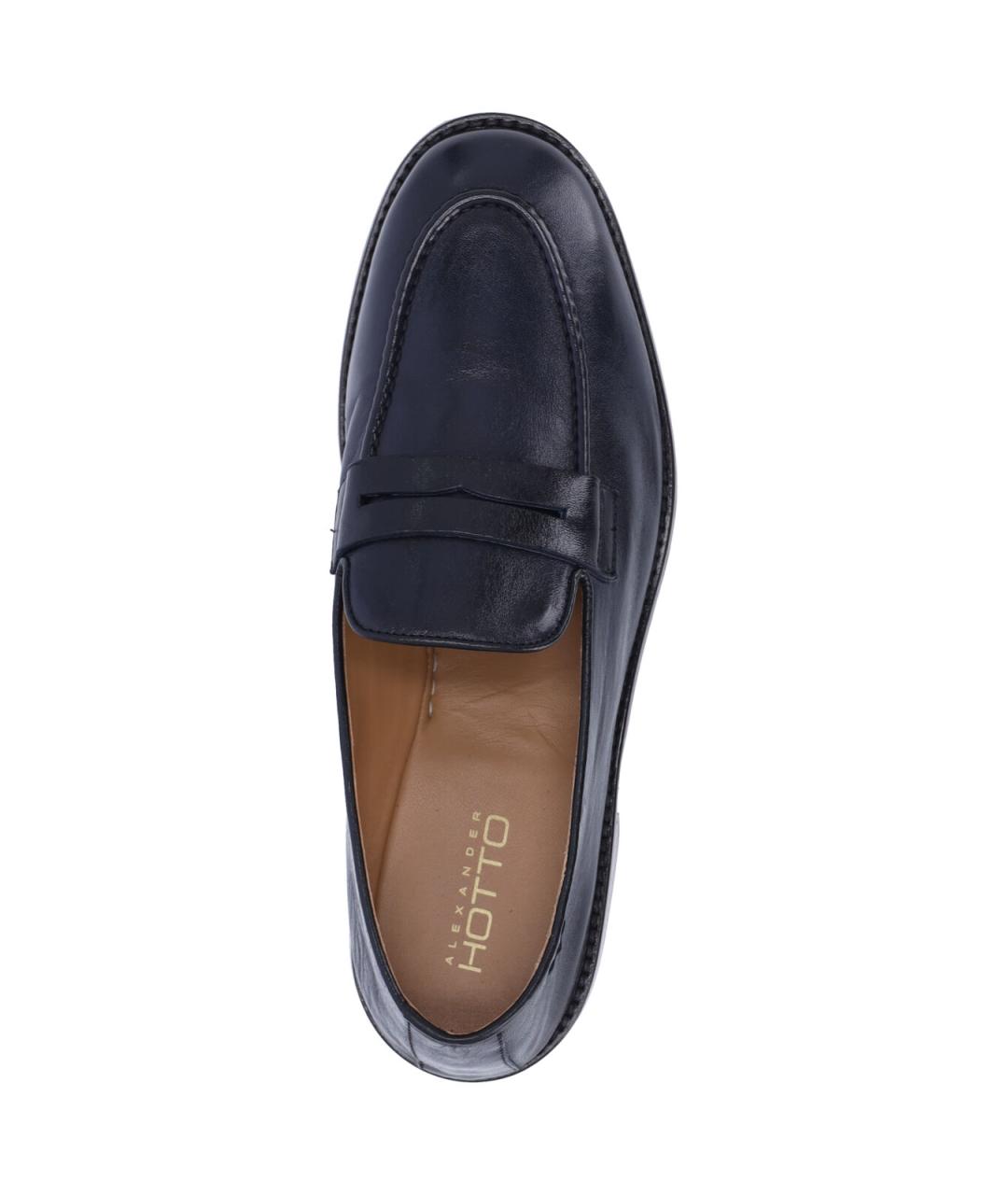 Alexander Hotto Синие кожаные лоферы, фото 5