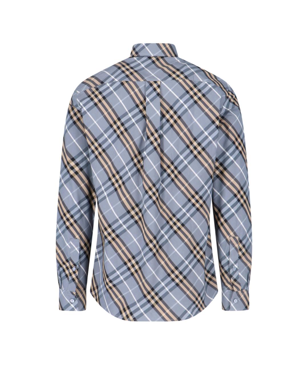 BURBERRY Голубая хлопковая кэжуал рубашка, фото 2