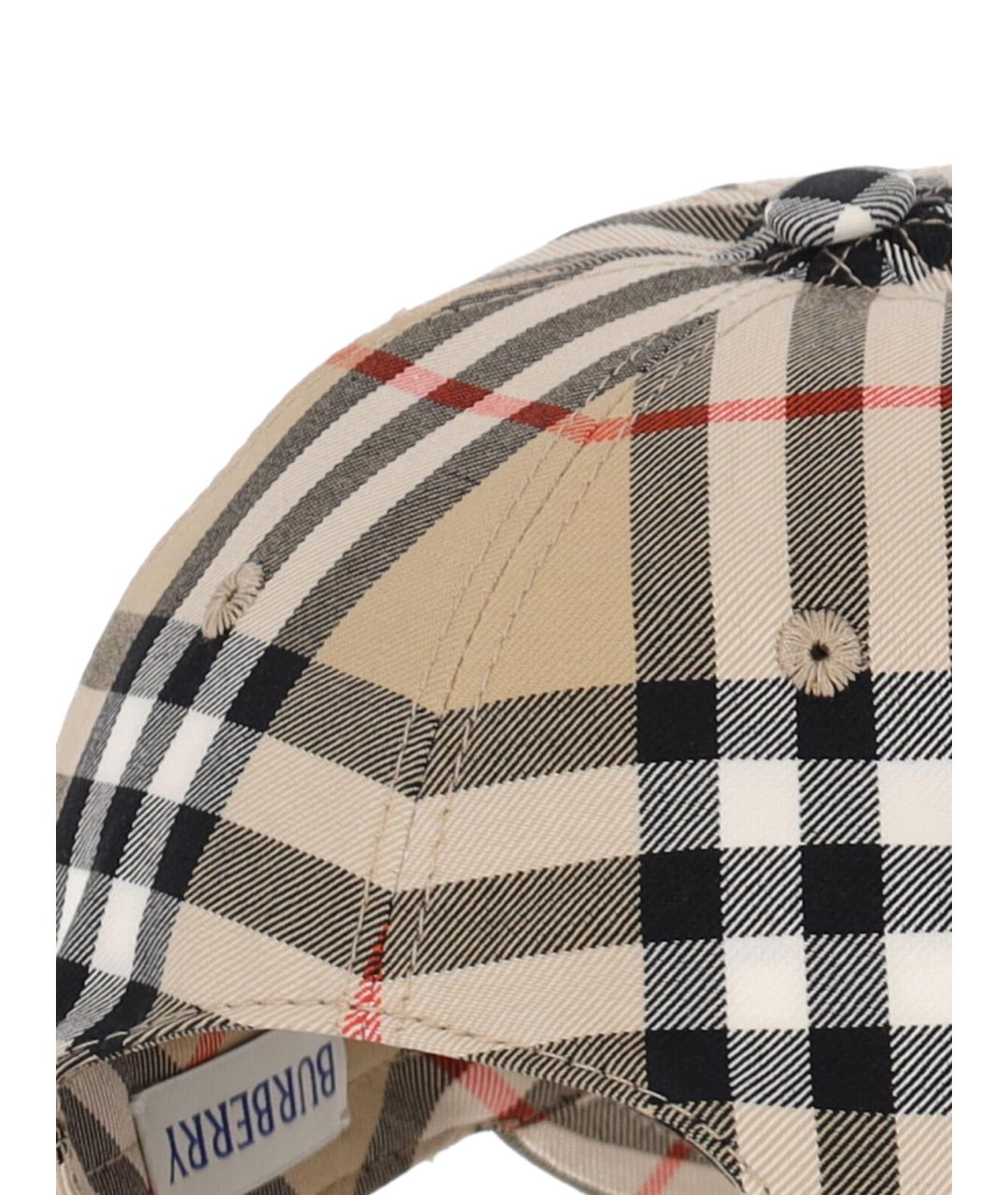 BURBERRY Бежевая хлопковая кепка, фото 3