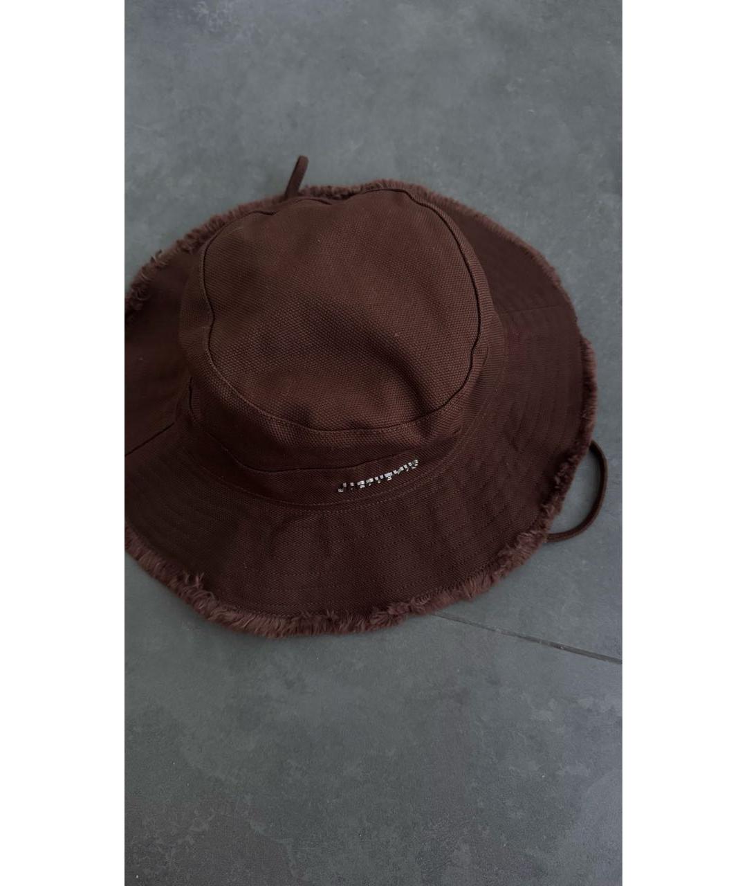 JACQUEMUS Коричневая хлопковая панама, фото 2