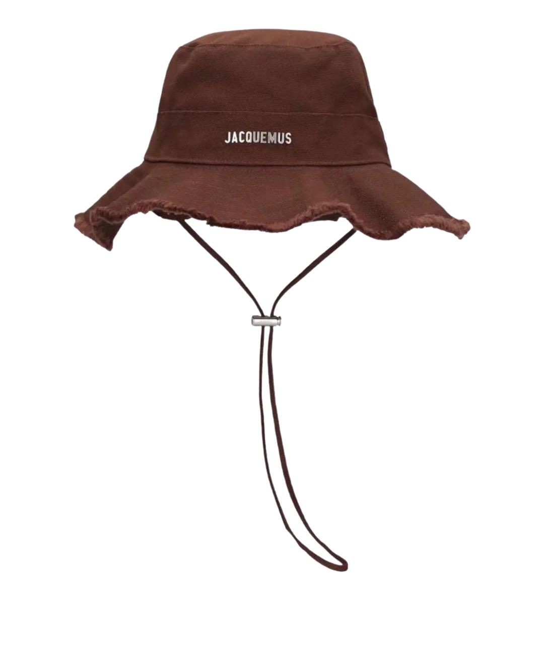 JACQUEMUS Коричневая хлопковая панама, фото 1