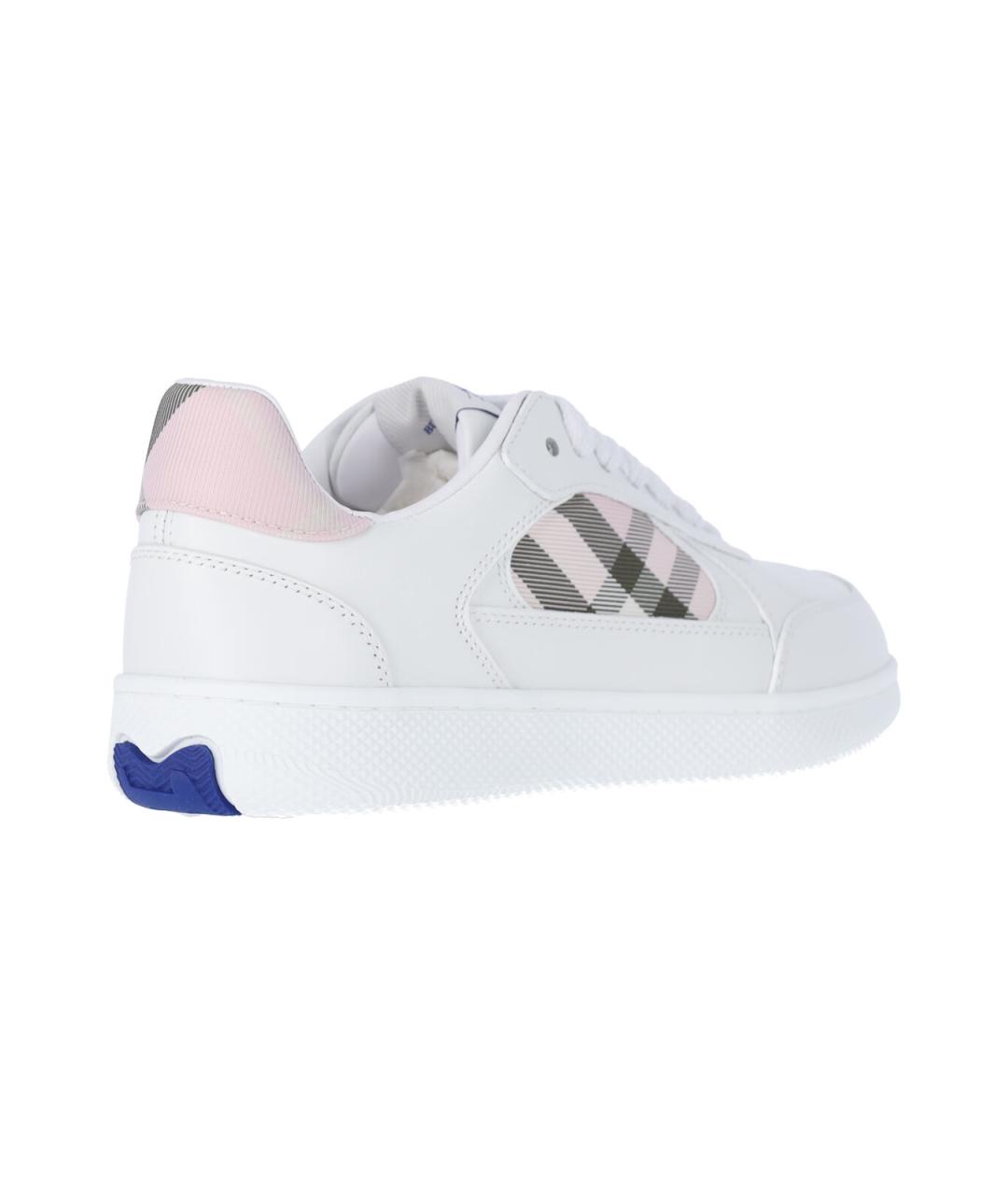 BURBERRY Белые кожаные кеды, фото 4