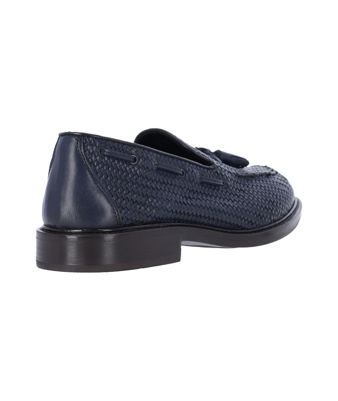 Alexander Hotto Синие кожаные лоферы, фото 4