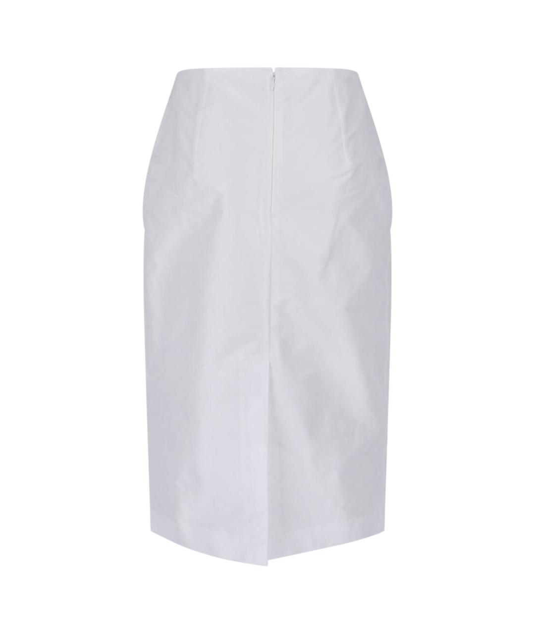 JIL SANDER Белая полиэстеровая юбка миди, фото 2