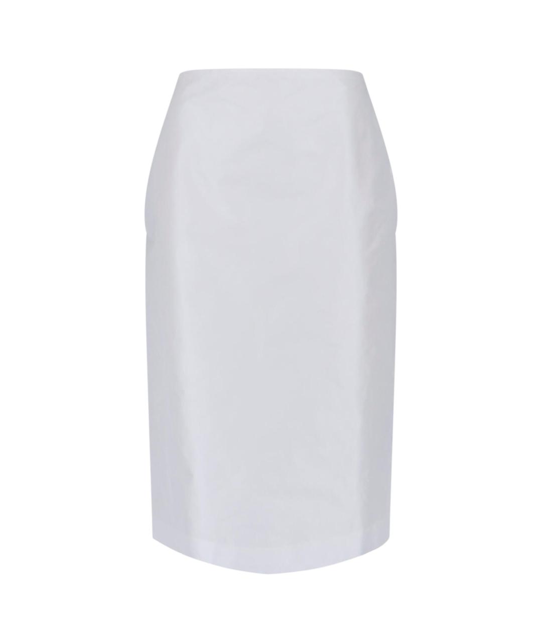 JIL SANDER Белая полиэстеровая юбка миди, фото 1