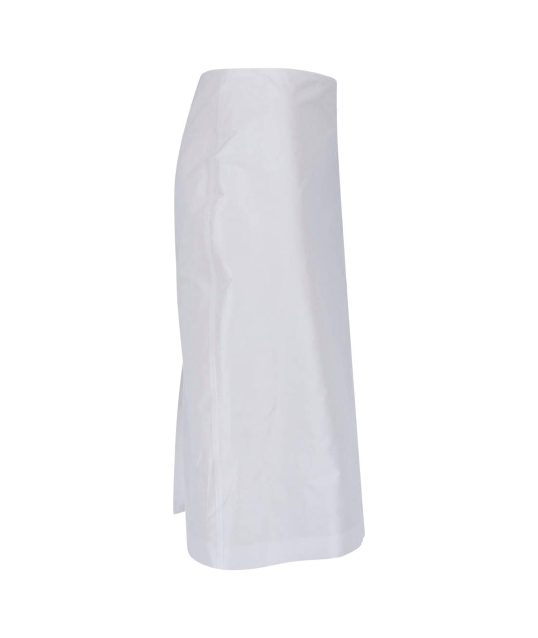 JIL SANDER Белая полиэстеровая юбка миди, фото 3