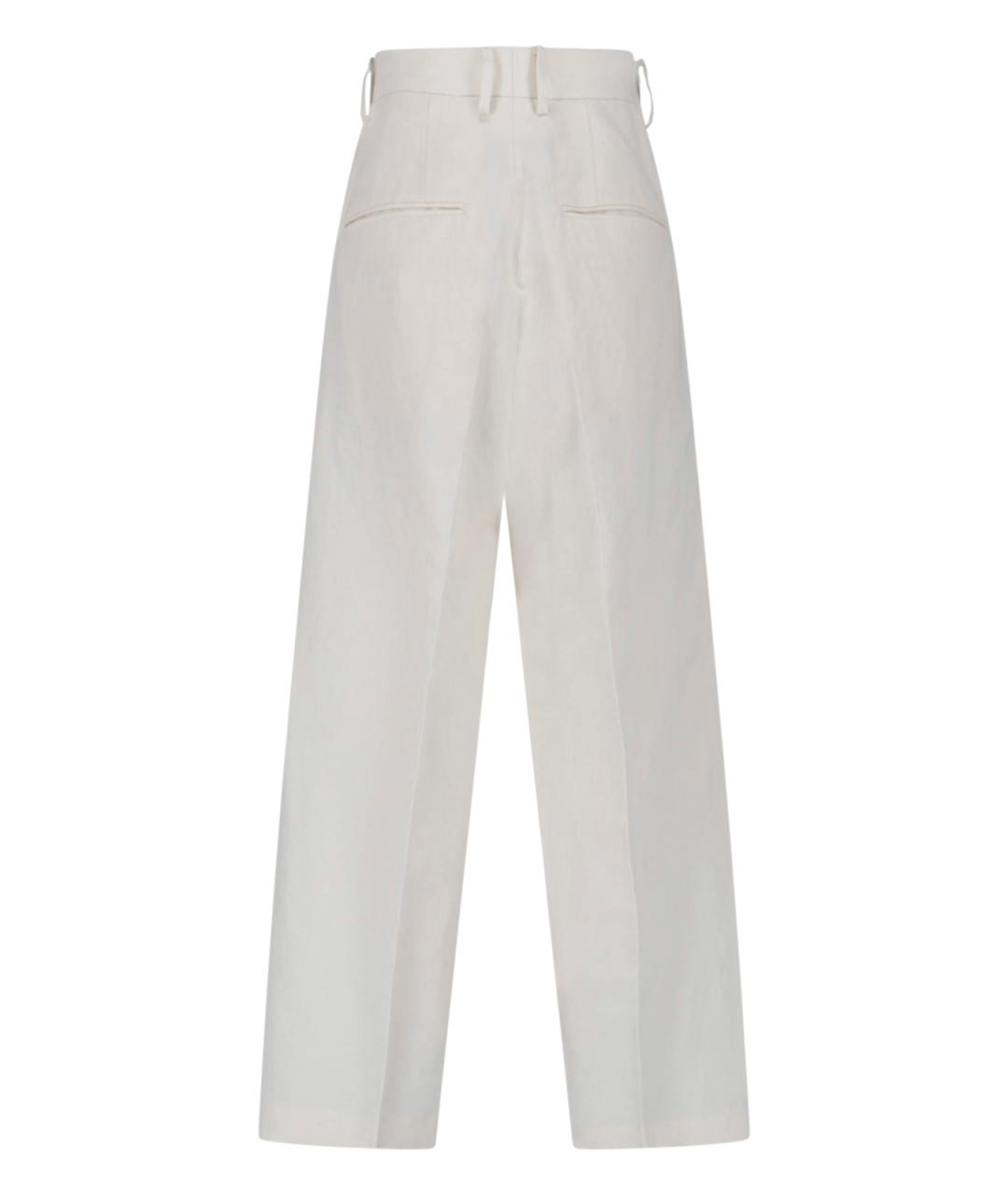 AURALEE Белые шерстяные прямые брюки, фото 2