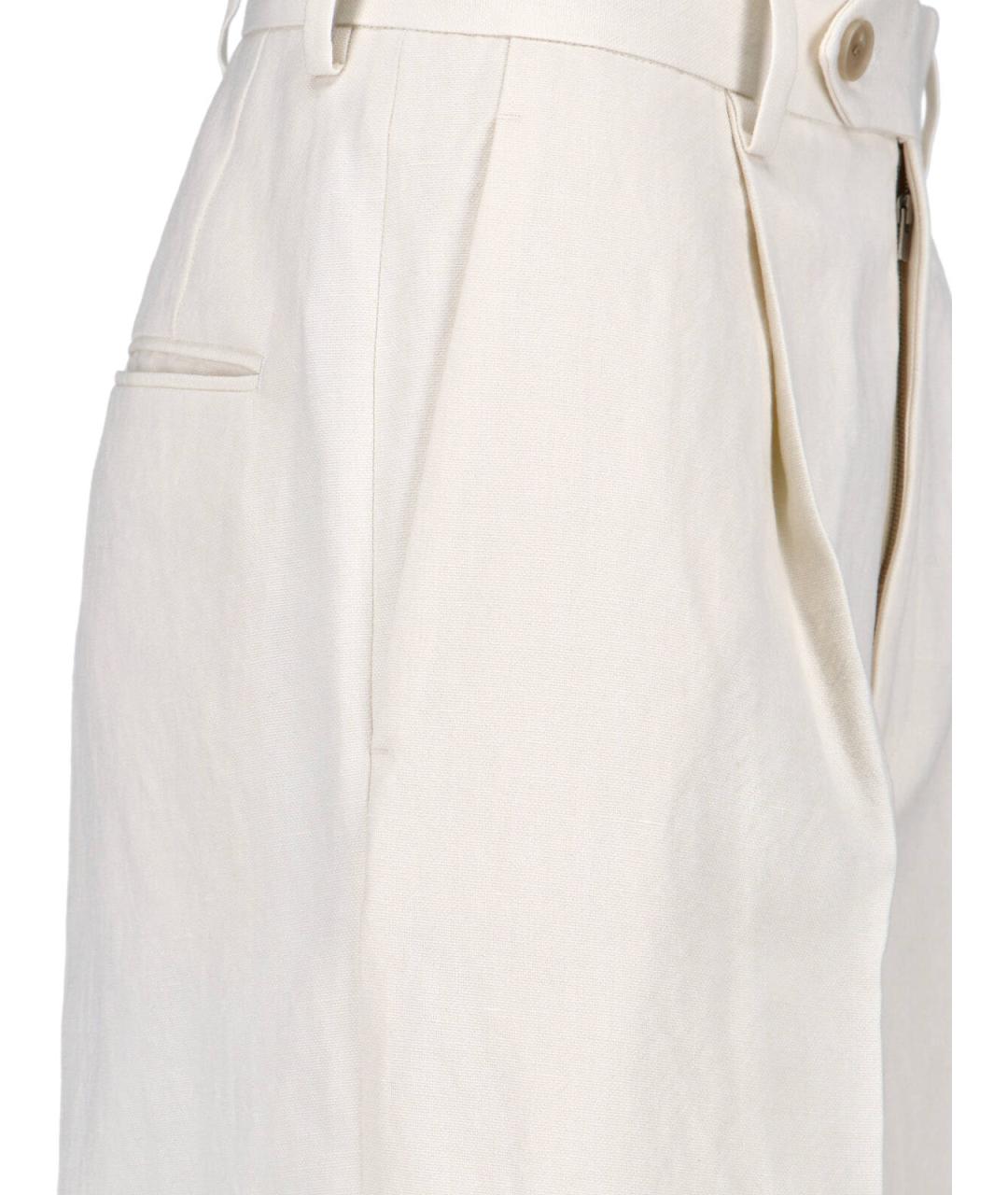 AURALEE Белые шерстяные прямые брюки, фото 4