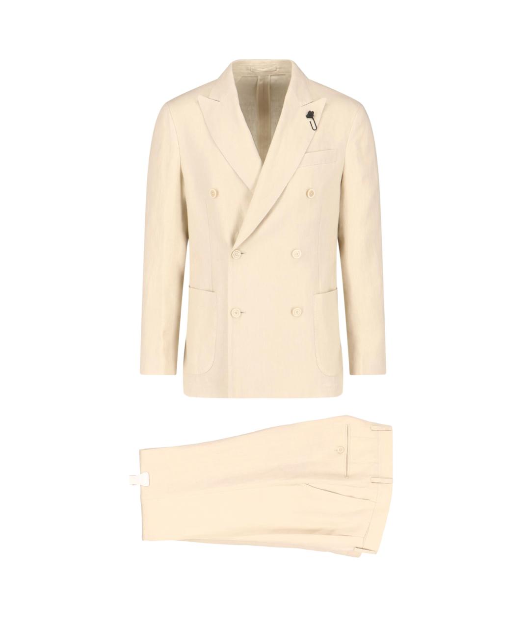 LARDINI Бежевый классический костюм, фото 1