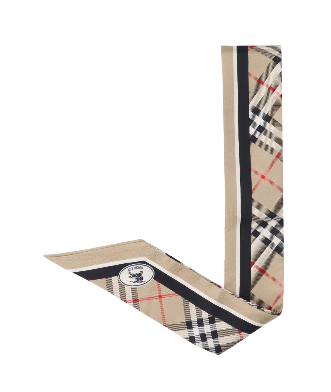 BURBERRY Бежевый шелковый шарф, фото 1