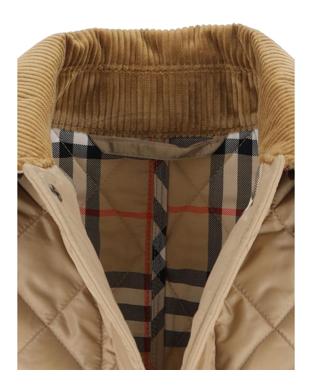BURBERRY Бежевая полиамидовая куртка, фото 5