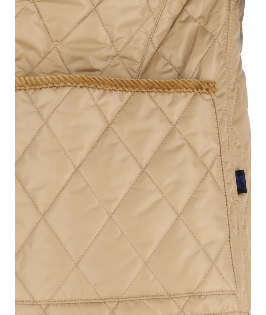 BURBERRY Бежевая полиамидовая куртка, фото 3