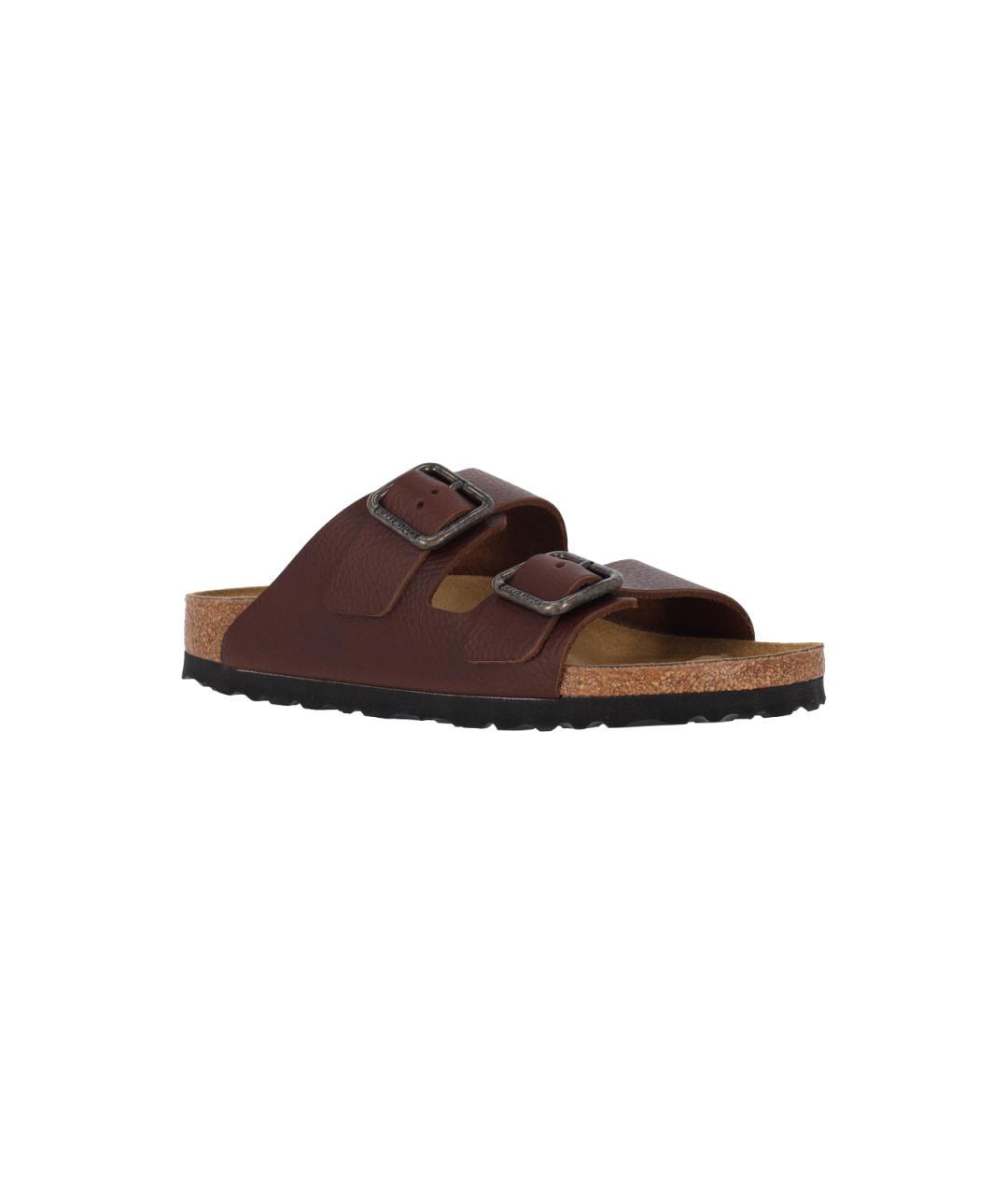 BIRKENSTOCK Коричневые кожаные сандалии, фото 2