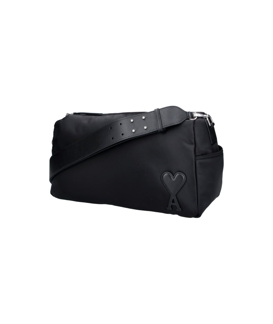 Ami Paris Черная тканевая сумка на плечо, фото 3