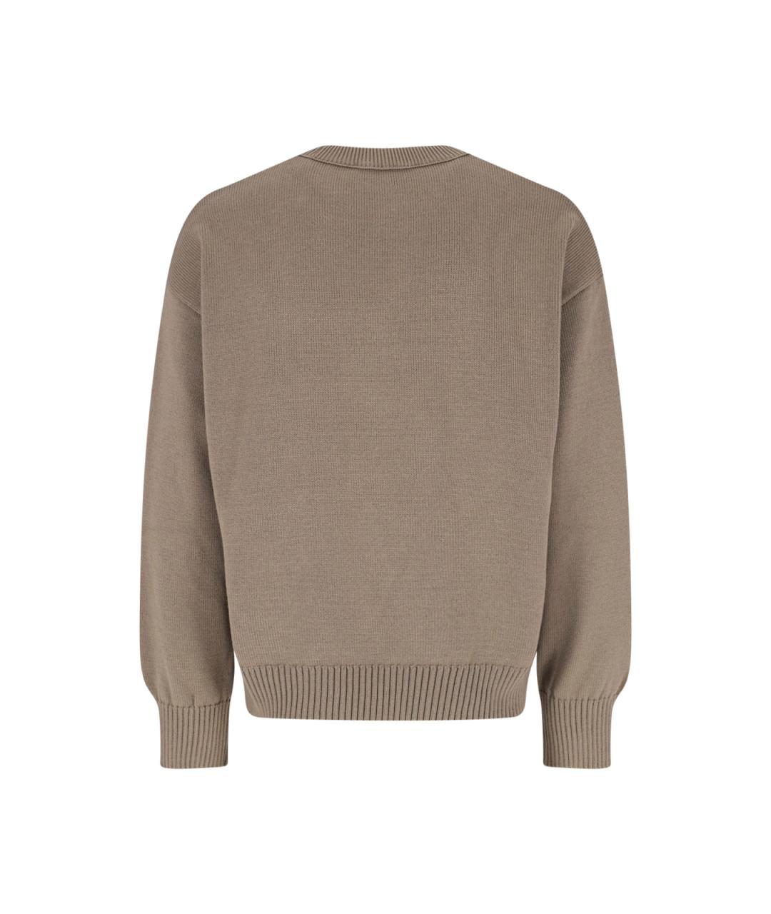 Ami Paris Коричневый хлопковый джемпер / свитер, фото 2