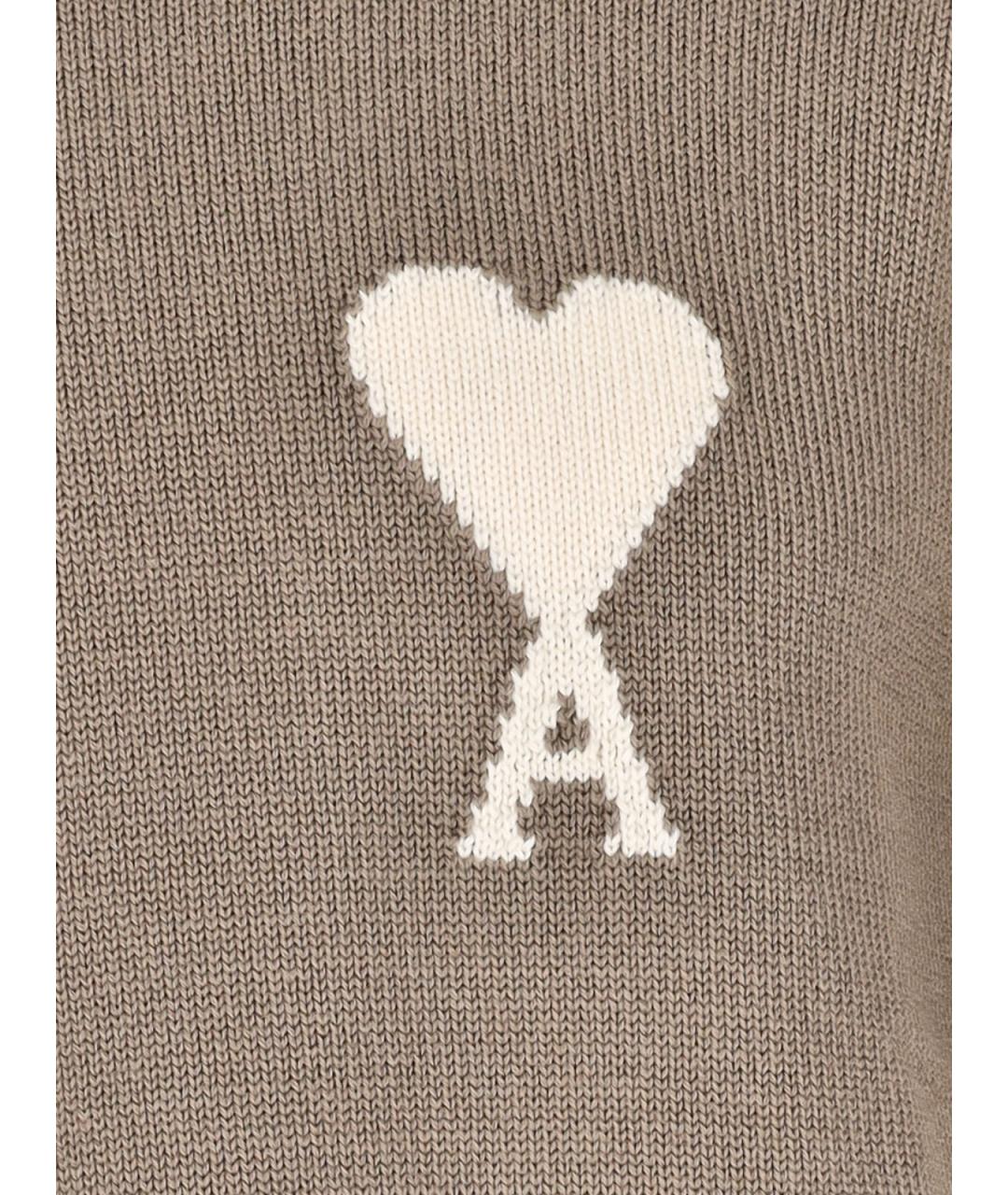 Ami Paris Коричневый хлопковый джемпер / свитер, фото 3