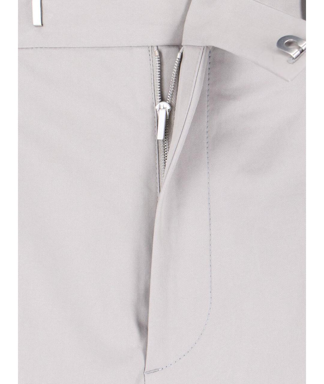JIL SANDER Серые хлопковые повседневные брюки, фото 4