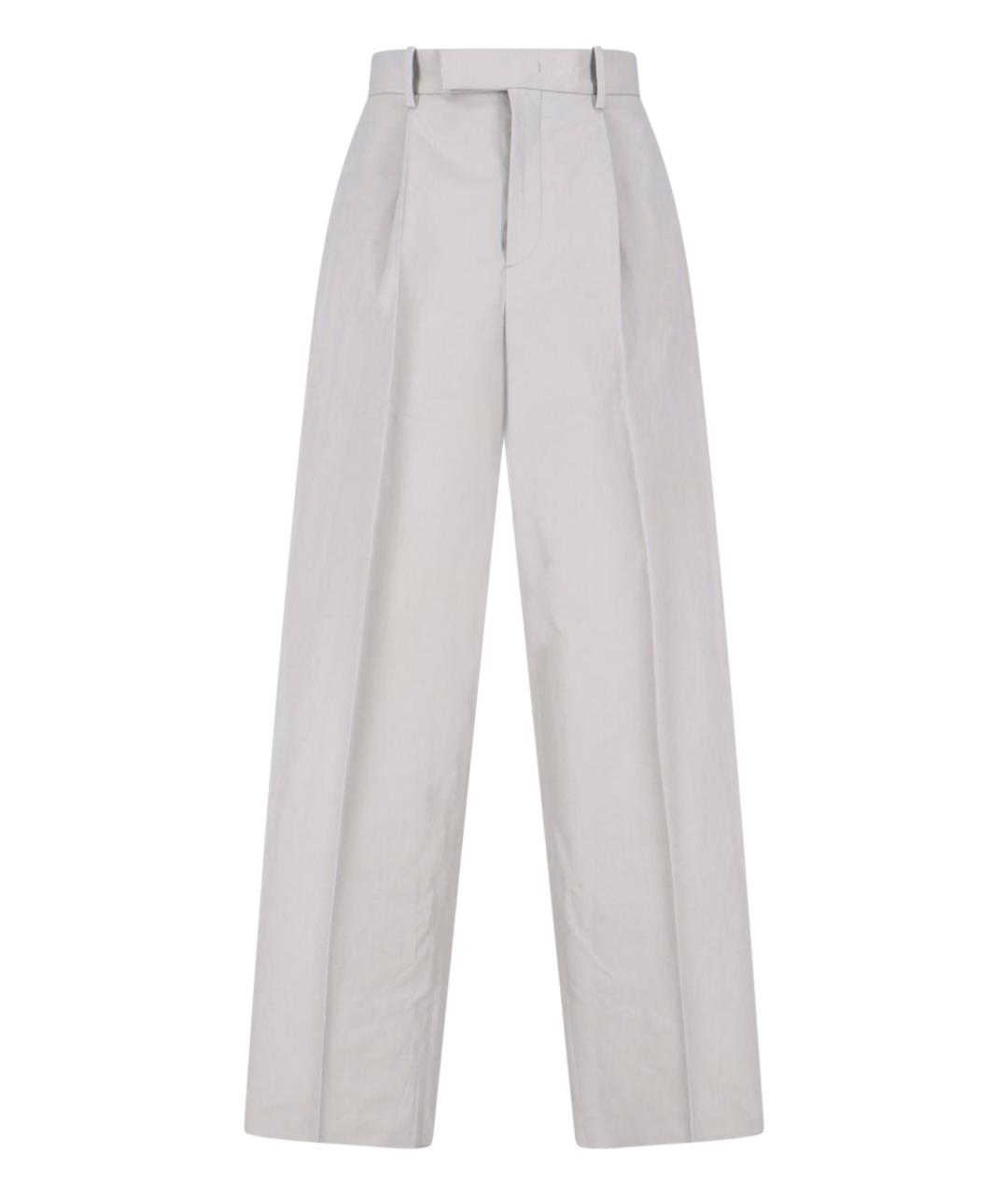 JIL SANDER Серые хлопковые повседневные брюки, фото 1