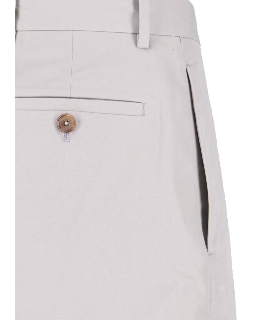JIL SANDER Серые хлопковые повседневные брюки, фото 5