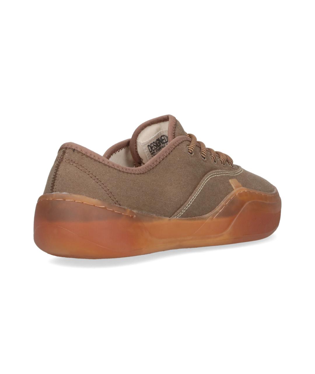 ERL Коричневые текстильные низкие кроссовки / кеды, фото 4