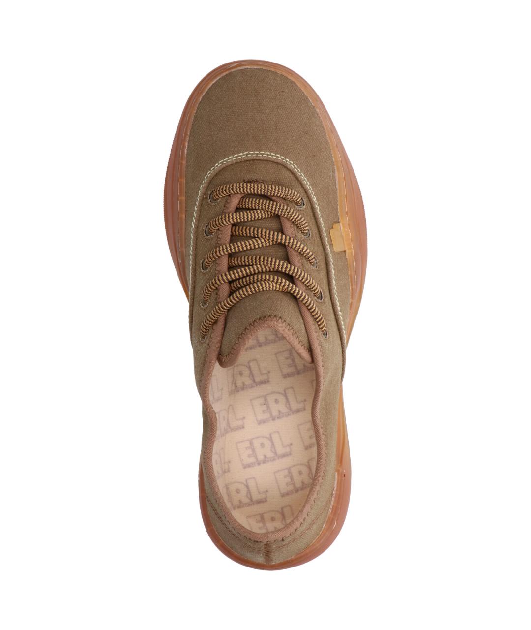 ERL Коричневые текстильные низкие кроссовки / кеды, фото 5
