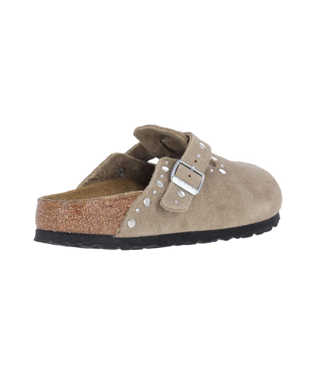 BIRKENSTOCK Бежевые замшевые мюли, фото 4