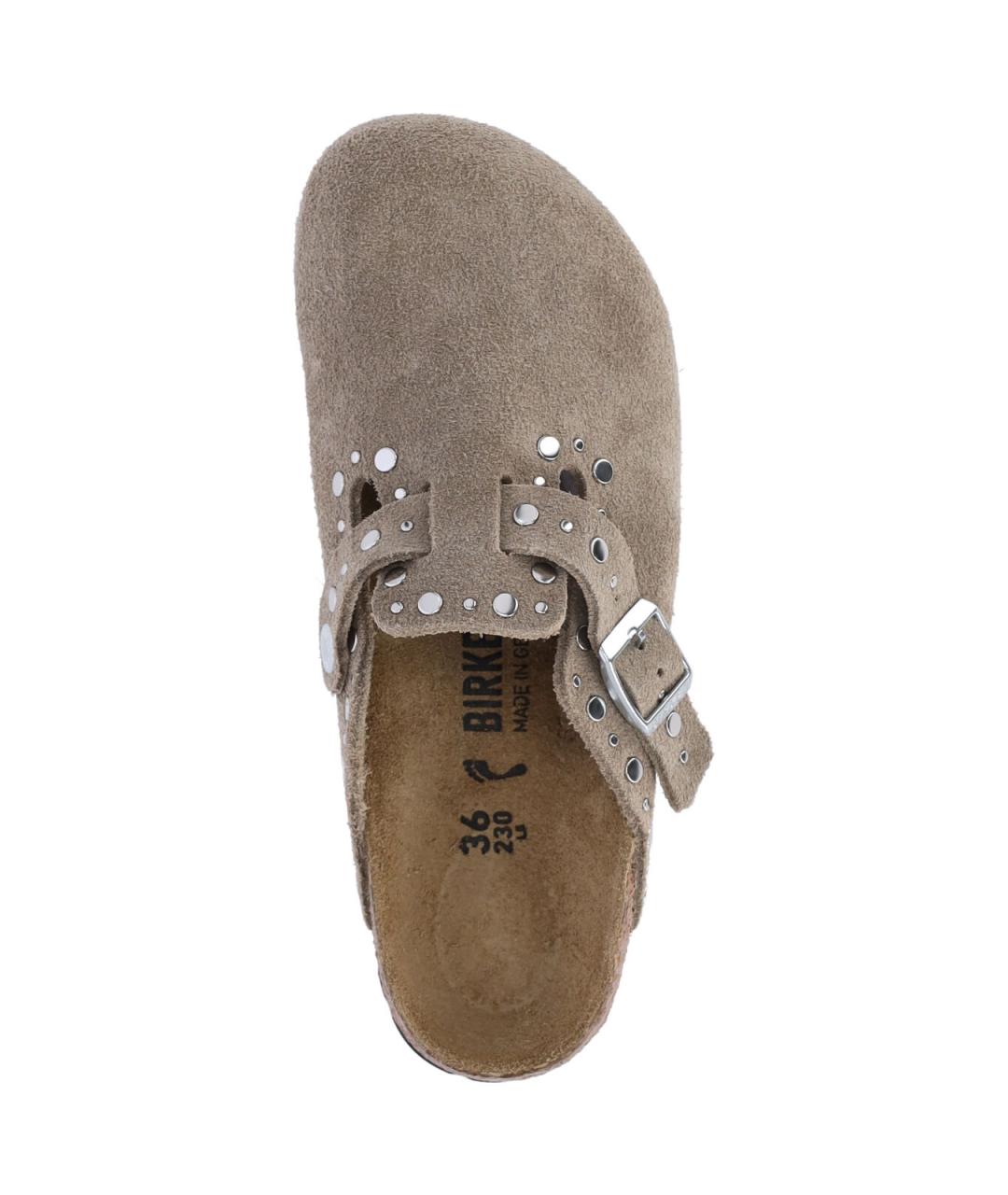 BIRKENSTOCK Бежевые замшевые мюли, фото 5