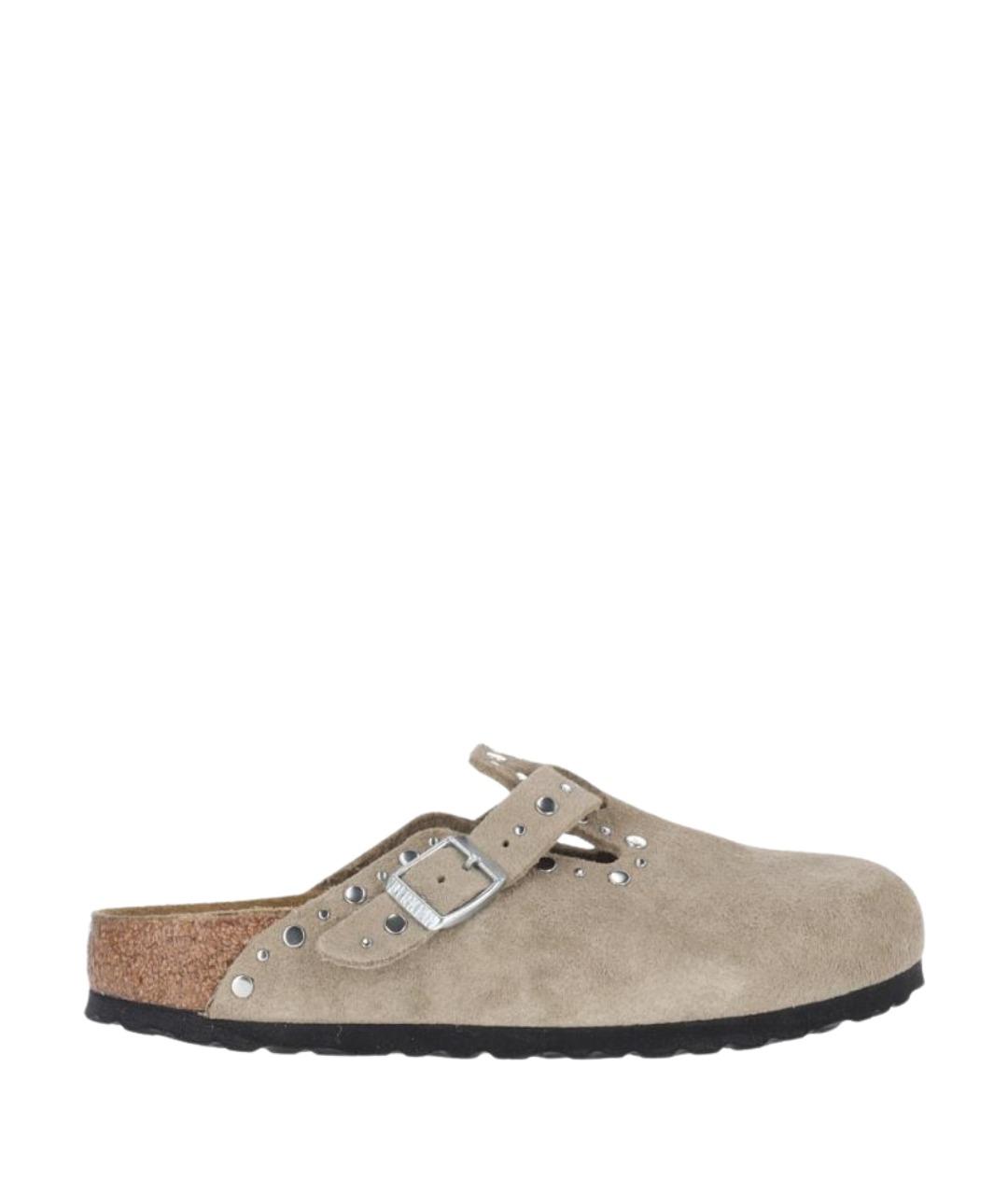 BIRKENSTOCK Бежевые замшевые мюли, фото 1