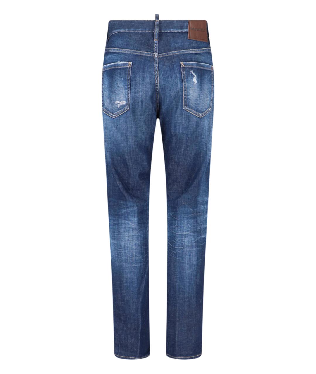 DSQUARED2 Синие хлопковые прямые джинсы, фото 2