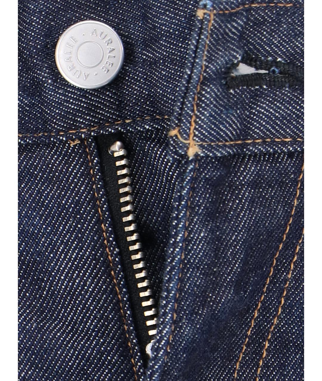 AURALEE Синие хлопковые прямые джинсы, фото 4