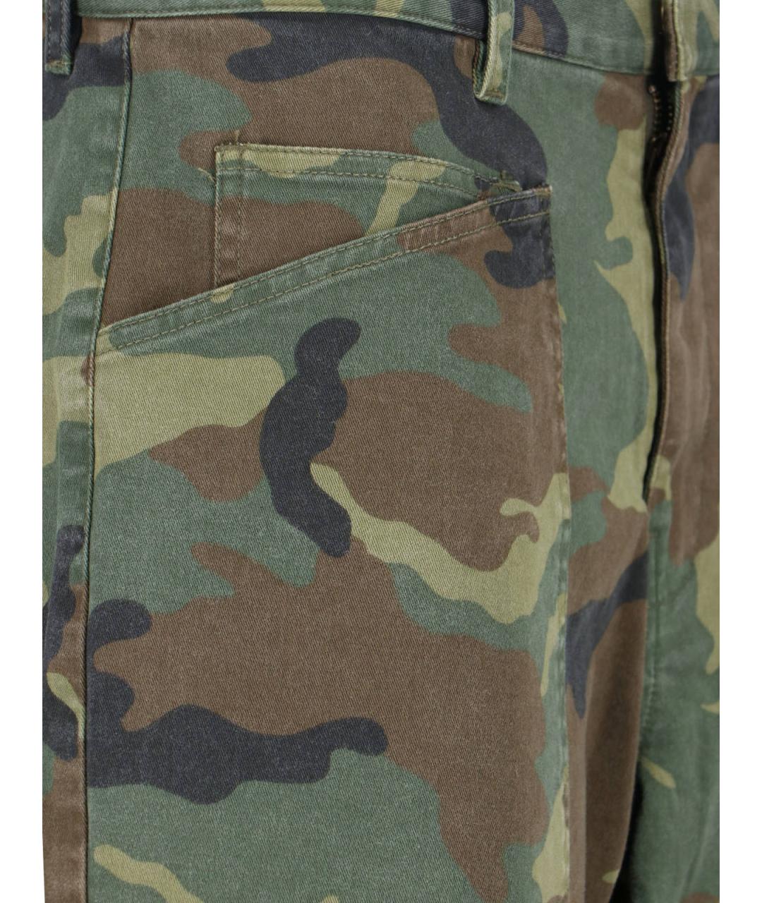 NILI LOTAN Зеленые хлопковые прямые брюки, фото 4