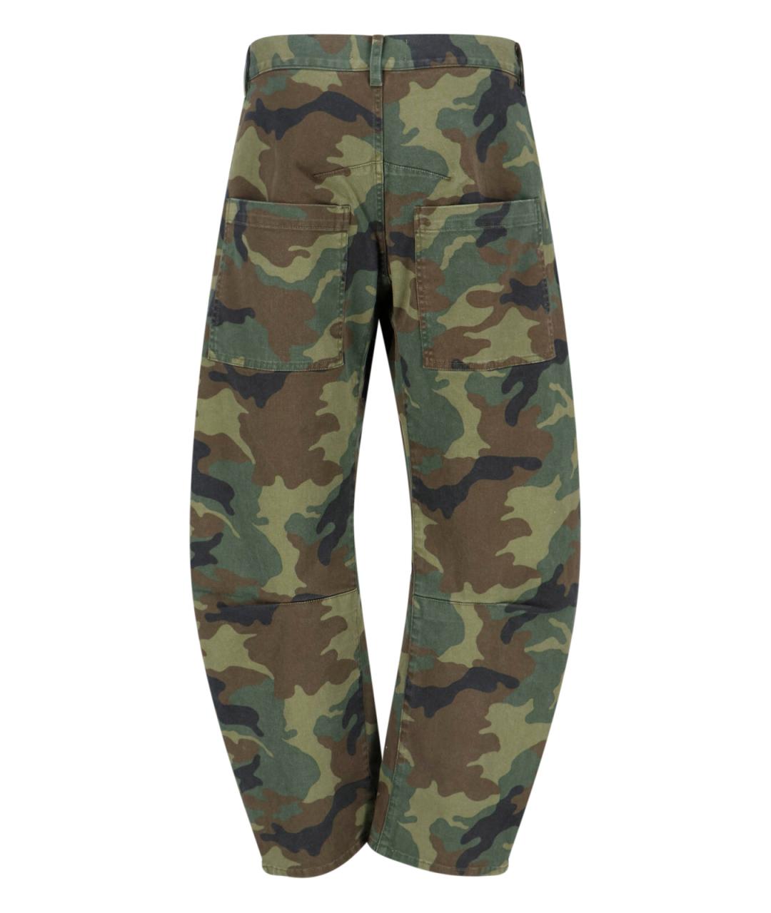 NILI LOTAN Зеленые хлопковые прямые брюки, фото 2