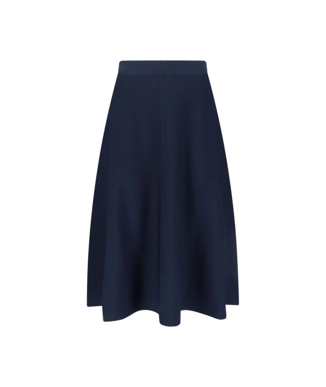 MAX MARA Синяя вискозная юбка миди, фото 1