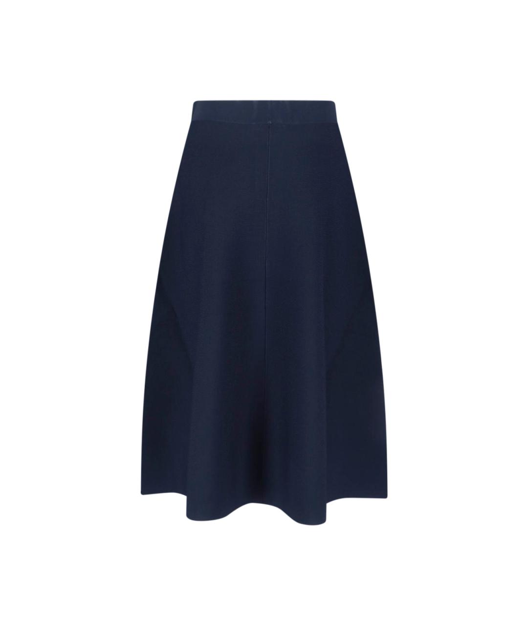 MAX MARA Синяя вискозная юбка миди, фото 2