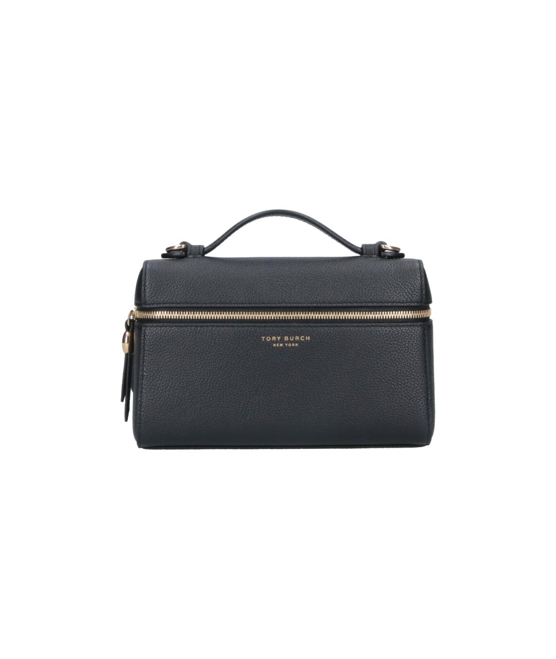 TORY BURCH Черная кожаная сумка с короткими ручками, фото 6