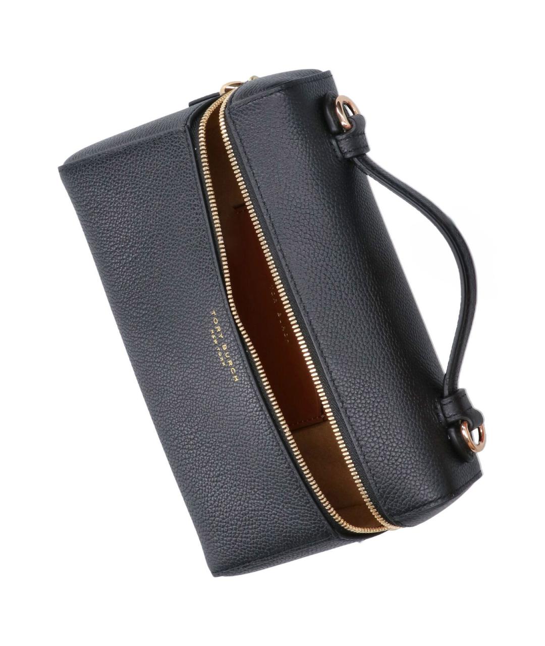 TORY BURCH Черная кожаная сумка с короткими ручками, фото 4